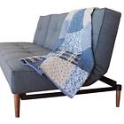 008bkdiom8 Blue Quilts Symphony Cotton Real Patchwork Quilted Throw 083832384012