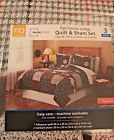 041808866214 Mainstays Patchwork Lodge Quilt And Sham Set Full