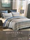 048035012094 King Susan Emma Quilt In Blue Gray Striped