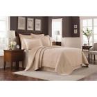 048975015629 Williamsburg Abby Linen Beige Matelasse Coverlet Queen