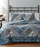 0706257536186 Martha Stewart Antique Market Reversible Twin Quilt Blue