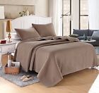 083398976324 Everest Supply Twin Taupe Solid Color Quilted Bedspread