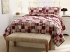 085989566785 Nautica Pennridge Plaid Patchwork Quilt Red Khaki Cotton