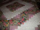 100 Quilt Cabin King Log Handmade 95x105 Country Cotton Bedroom Blue
