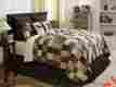 10173 Kettle Grove Vhc Brands Patchwork Block 3pc Quilt Bedding Set Twin Black Tan Primitive