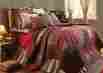 10681 Tacoma Victorian Heart Log Cabin Patchwork Quilt 4pc Bedding Set Queen Wine Taupe Creme Forest 841985005662