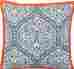 1102404 Clarissa Pottery Barn Printed King Quilt 2 Standard Shams Dark Blue Orange