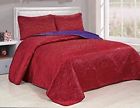 115782 Daisy Field Solid Satin Reversible Quilted Wrinkle Free Pc Bedspread