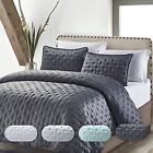 13182 Solid Quilt Set Charcoal Twin Size Piece Coverlet 840307126467