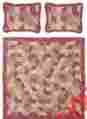 14130 Vhc Brands Breckenridge Red Tan Block Quilt With 2 Pillow Shams Queen