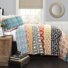 1458978 King Quilt Size Coverlet Set Bohemian Stripe Piece Microfiber Lightweight