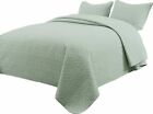 1604-2 Cozy Beddings Quilted Bedspread Sage Green Bed Coverlet Light Weight 1604-2 Cozy Beddings Quilted Bedspread Sage Green Bed Coverlet Light Weight