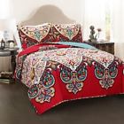 16t001581 Lush Decor Boho Chic Red Quilt Set 848742059456