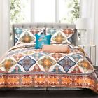 16t001625 Lush Decor Persis Turquoise And Orange Quilt Set 848742059531