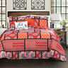 16t001671 Lush Decor Meridian Red King Quilt Set 848742059500