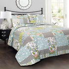 16t001711 Lush Decor Roesser Blue Quilt Set 848742060834