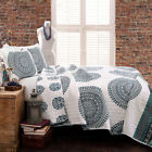 16t002178 Lush Decor Shaila Blue Medallion Quilt Set 848742066157