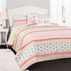 16t002270 Lush Decor Fox Ruffle Pink And Gray Stripe 848742066966
