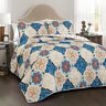 16t002386 Lush Decor Brooke Blue Quilt Set 848742068397