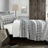 16t002836 Lush Decor Hygge Geo Black And White Quilt 0848742072783