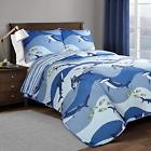 16t003162 Lush Decor Shark Allover Piece Quilt Set Blue Quilts Bedspreads