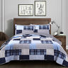 16t003164 Lush Decor Greenville Navy Quilt Set 848742075036