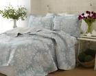 185753 Laura Ashley Rowland Blue Quilt Set 794615048884