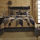 19825 Ashton Willow Dakota Star Rustic Black Khaki 4 Pc.queen Quilt Bedding Set