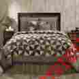 19833 Vhc Brands Providence Red Blue Tan Pinwheel Quilt With 2 Pillow Shams King
