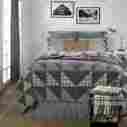 19937 Vhc Brands Maddox 3 Piece Patchwork Block Quilt Bedding Set King