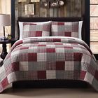 20223171 Mountain Home Twin Size Patchwork Plaid Pattern Piece Quilt Set