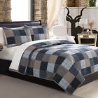20223402 Pine Canopy King Size Patchwork Plaid Pattern Piece Quilt Set