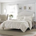 206335 Laura Ashley Quilt Set Bedding King Reversible Machine Washable Cotton