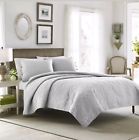 213550 Laura Ashley Felicity Gray Quilt Set Grey King 883893409538