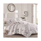 222279 Laura Ashley Breezy Floral Pink Quilt Set King 883893491823 222279 Laura Ashley Breezy Floral Pink Quilt Set King 883893491823