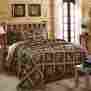 25272 Brockton Cabin Vhc Brands Rustic Log Khaki Black Patchwork Over-sized Luxury King Quilt 840528121517