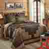 25282 Vhc Brands Coal Creek 3pc Queen Quilt Patchwork Black Tan Rustic Lodge Primitive 840528121616
