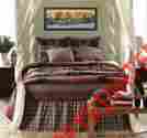 25365 Vhc Brands Carson Star 4pc King Quilt Set Log Cabin Black Burgundy Red Rustic Primitive 840528121692