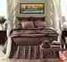 25366 Vhc Brands Carson Star 8pc Queen Quilt Super Set Log Cabin Black Burgundy Rustic Primitive 840528121708