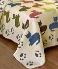 2550768 Afoyft Full Queen Quilt Reversible Cat Paw Green Floral Pattern