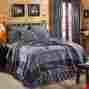 25564 Vhc Brands Jenson Luxury California King Quilt Patchwork Plaid Blue Chambray Stars 840528122903