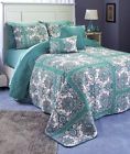 2641340 Afoyft Teal Blue Full Queen Istanbul Quilt Blanket Decorative Pillow