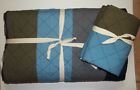 2729387 Pottery Barn Kids Block Stripe Quilt Navy Green Twin Euro