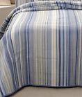 2900211 Afoyft Retro Stripe Bedspread Blue Queen Blanket