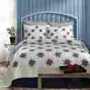 29233 Lincoln Vhc Brands 3pc California King Set Patchwork Quilt And Shams Star Chain 840528140679