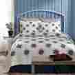 29235 Lincoln Vhc Brands 3pc Queen Set Patchwork Quilt And Shams Denim Blue Ruby Red Stars 840528140686