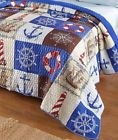 2970037 Afoyft Maritime King Quilt Nautical Boat Anchor Lighthouse Theme Bedroom