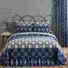 29729 Paloma Indigo Vhc Brands 4pc King Set Patchwork Quilt Shams Bed Skirt 840528144172