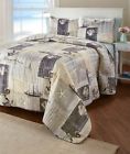 3200166 Afoyft Coastal Beach Quilt Blanket Pillow Sham Set Sail Away