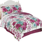 33829 Collections Etc Watercolor Rose Comforter Bedding Set With Bedskirt By